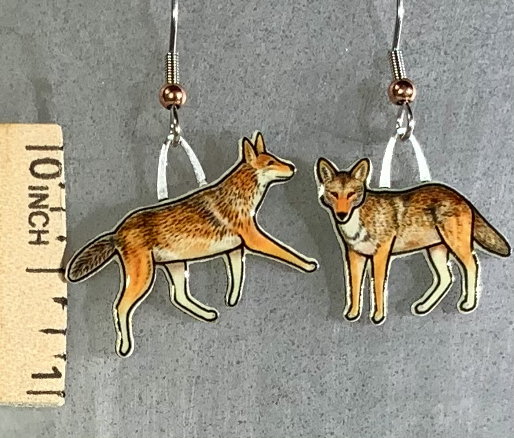 Jabebo Red Fox Dangle Earrings – Surgical Steel, USA Handmade