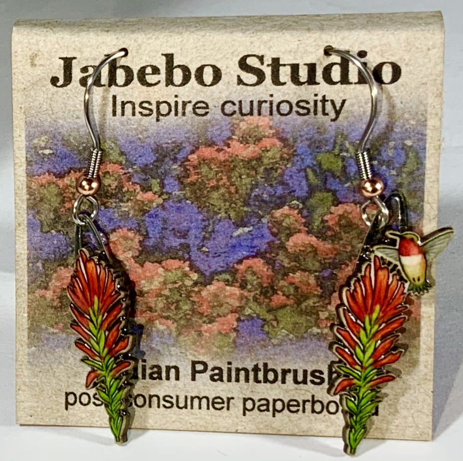 thumbnail image 2 of Jabebo Goldfinch Earrings – Surgical Steel Dangle Earrings, Made In USA 2 of 3