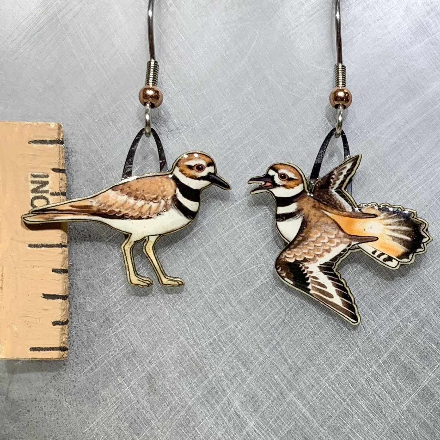 thumbnail interactive-video image 1 of Jabebo Goldfinch Earrings – Surgical Steel Dangle Earrings, Made In USA 1 of 3